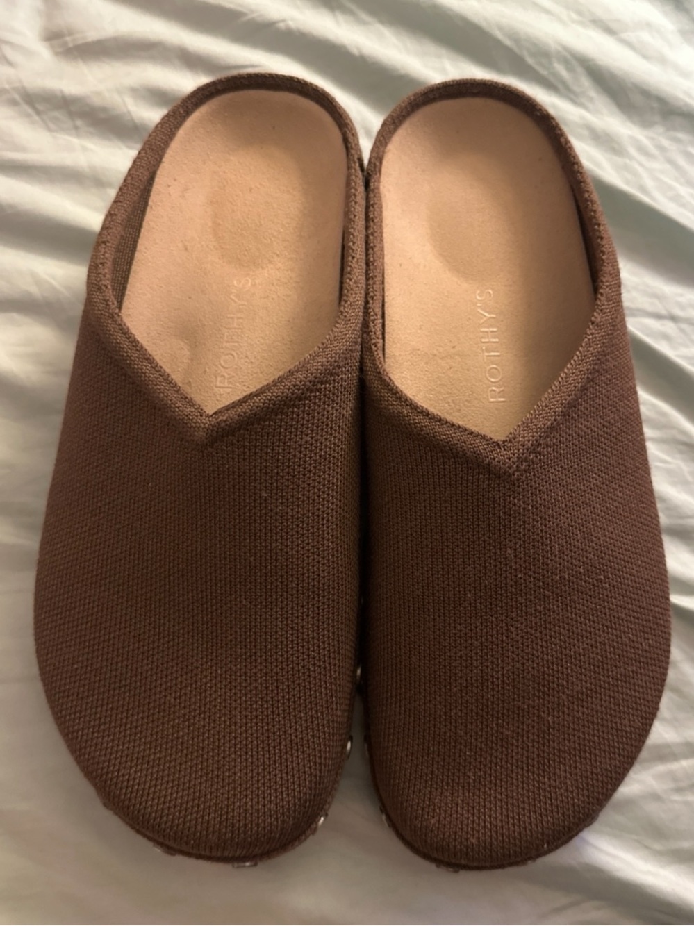 Rothy's Brown Slip-On Knit Sandal Mules